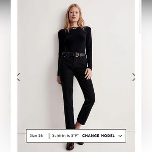 NWT Madewell Mid Rise the Perfect Vintage Jean: Clean Black Wash sz.27R